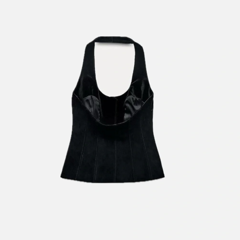 Zara velvet waistcoat with gem buttons - Picture 4 of 8